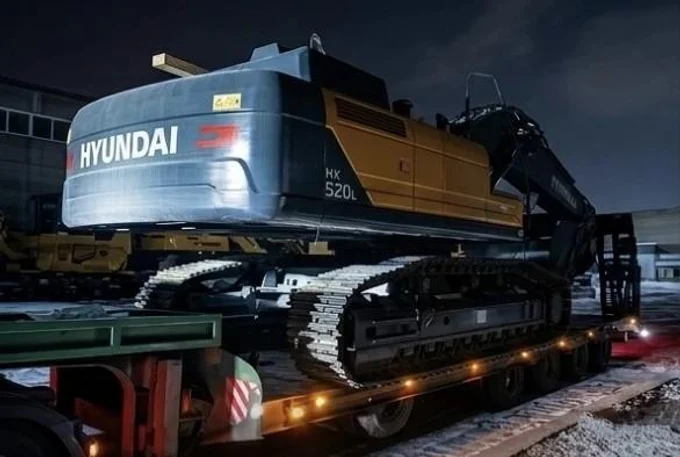 Перевозка тяжелого экскаватора Hyundai 520 (52,4 т) по маршруту Красноярск — Минусинск за 24 часа
